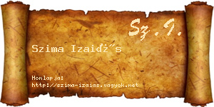 Szima Izaiás névjegykártya